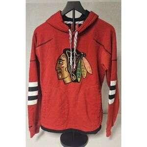 Y2K NHL Reebok Face Off Collection Red Chicago Blackhawks Hoodie Womens Medium